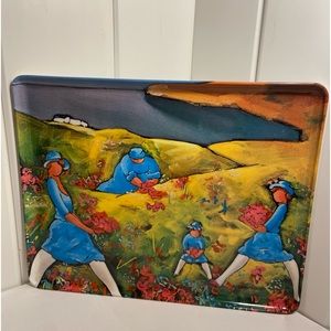 Vintage TRAY Melamine Andrea A SAMPAOLO Italian floral hills Made in Italy 90s